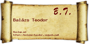 Balázs Teodor névjegykártya